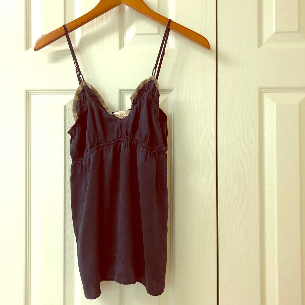 Anthropologie Bacini ruffled silk camisole